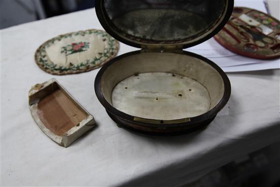 An early 19th century French burr wood musical work box, 7.5in.